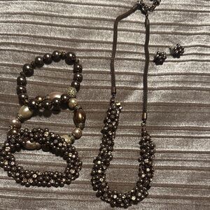 Elegant Black Beaded Jewelry Set
